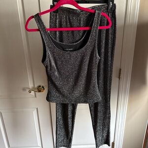 JLUXLABEL Glittery Black Tank Top